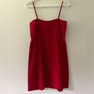 Red Linen Brandy Melville Mini Dress